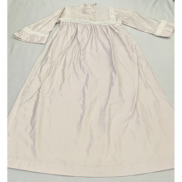 Julie Slumbertogs Womens Size S/P Vintage Satin Lace long Pink Nightgown - Picture 5 of 16